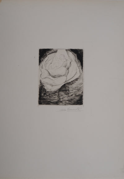 Camille QUESNEVILLE : La Naissance florale, vers 1950 - Gravure