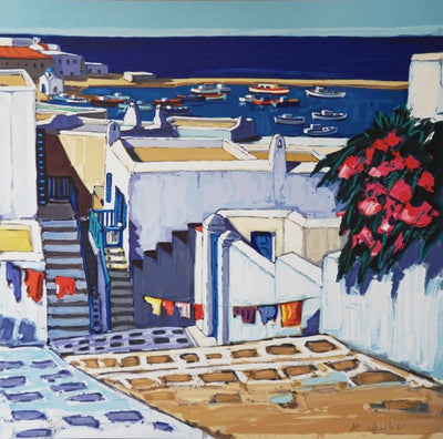 Jean-Claude QUILICI : Eté à Mykonos, Lithographie originale (vue générale) - Crédit photo : Galerie Art.Paris