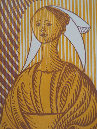 René QUILLIVIC : La Fiancée du Pêcheur d'Islande, 1927 - Gravure sur bois (détail)