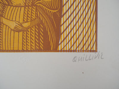 René QUILLIVIC : La Fiancée du Pêcheur d'Islande, 1927 - Gravure sur bois (détail)