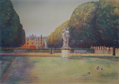 Rolf RAFFLEWSKI : Jardin de Paris au Baiser - Lithographie (détail)