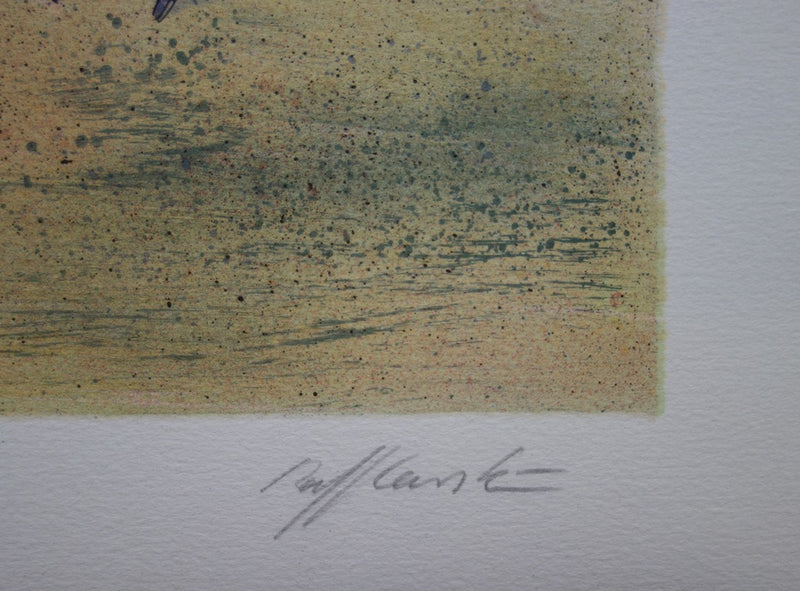 Rolf RAFFLEWSKI : Jardin de Paris au Baiser - Lithographie (détail)