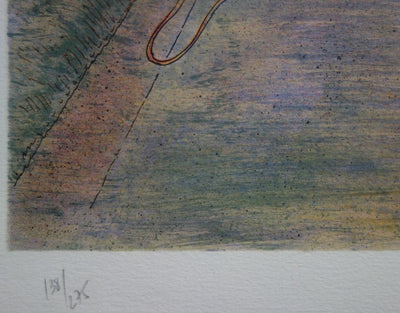 Rolf RAFFLEWSKI : Jardin de Paris au Baiser - Lithographie (détail)