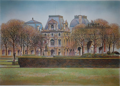 Rolf RAFFLEWSKI : Le Musée du Louvre au Baiser - Lithographie (détail)