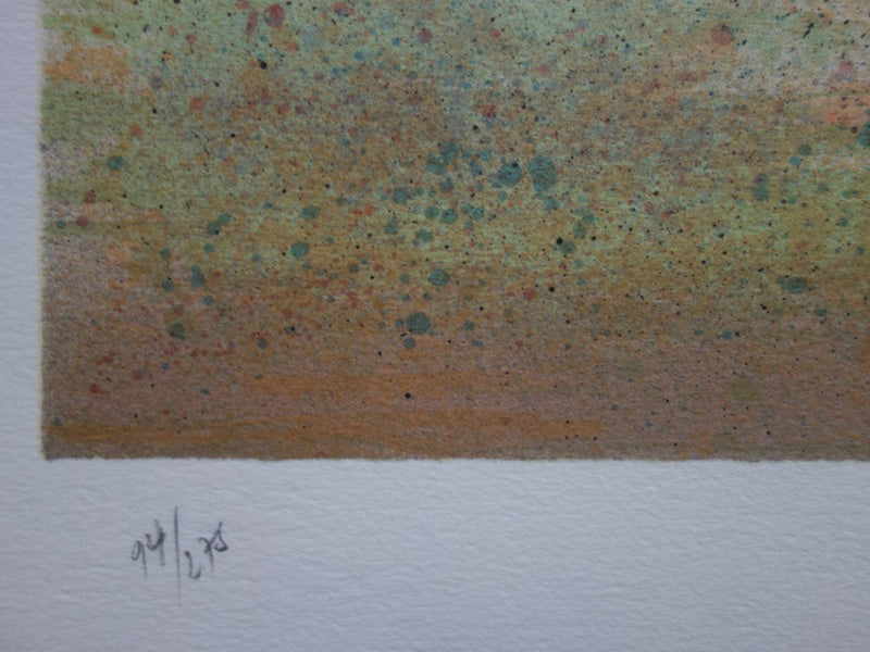 Rolf RAFFLEWSKI : Le Musée du Louvre au Baiser - Lithographie (détail)