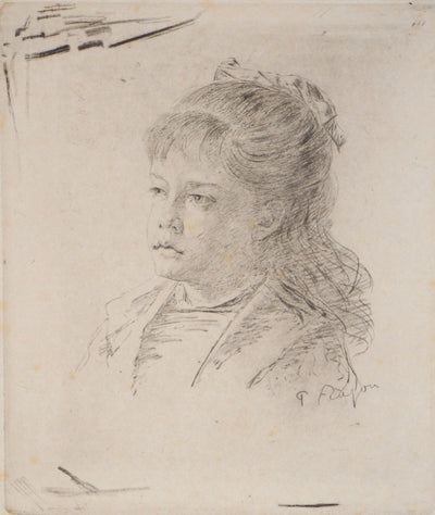 Paul Adolphe RAJON : Portrait féminin - Gravure