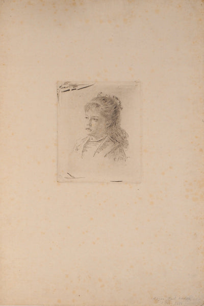 Paul Adolphe RAJON : Portrait féminin - Gravure (détail)