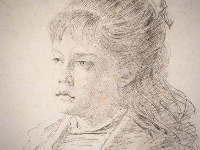 Paul Adolphe RAJON : Portrait féminin - Gravure (détail)
