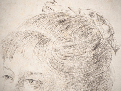 Paul Adolphe RAJON : Portrait féminin - Gravure (détail)
