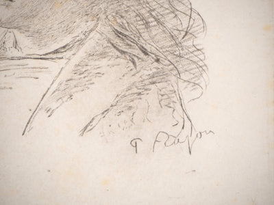 Paul Adolphe RAJON : Portrait féminin - Gravure (détail)