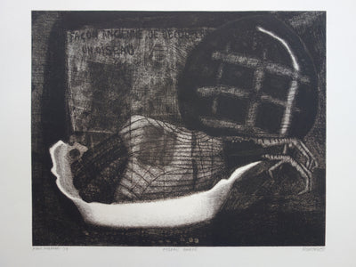 Jacques RAMONDOT : Oiseau bardé - Gravure