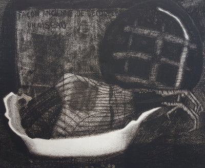 Jacques RAMONDOT : Oiseau bardé - Gravure (détail)