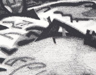Jacques RAMONDOT : Paysage onirique de Mollières - Gravure (détail)