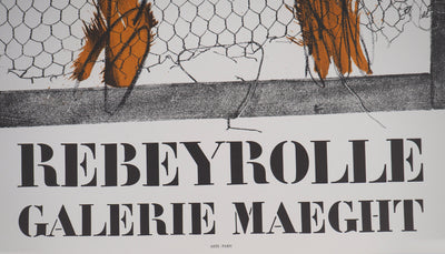 Paul REBEYROLLE : Pattes de lion sur grillage - Affiche (détail)