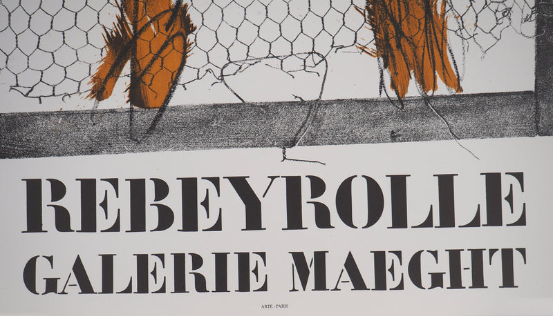 Paul REBEYROLLE : Pattes de lion sur grillage - Affiche (détail)