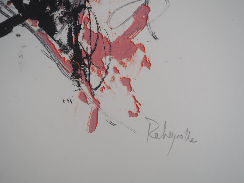 Paul REBEYROLLE : Les Mains : Corbeau saisi en vol, 1970 - Lithographie (détail)