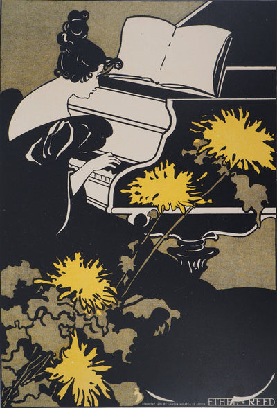 Ethel REED : Jeune fille au piano, 1897 - Affiche (détail)