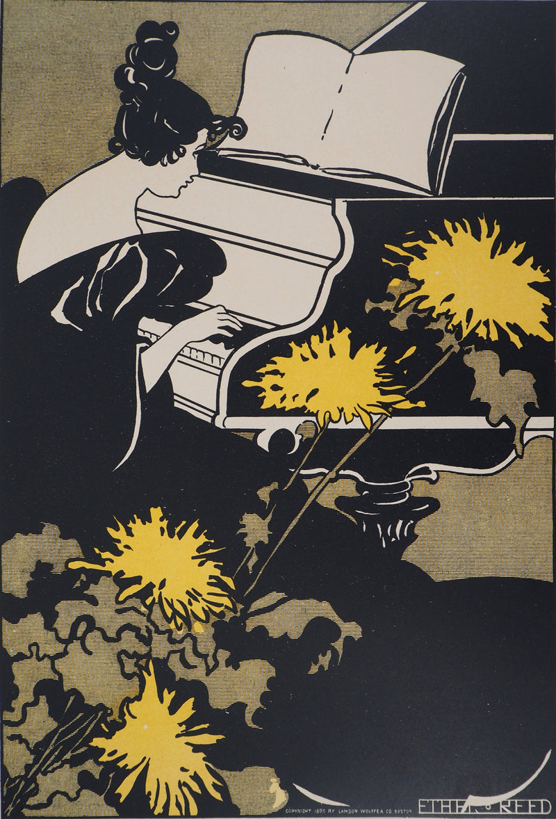 Ethel REED : Jeune fille au piano, 1897 - Affiche (détail)