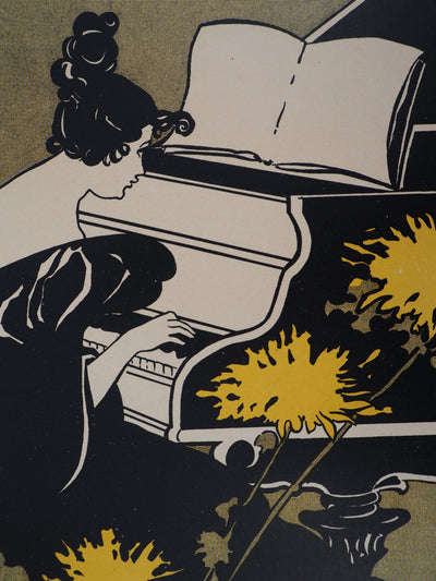 Ethel REED : Jeune fille au piano, 1897 - Affiche (détail)