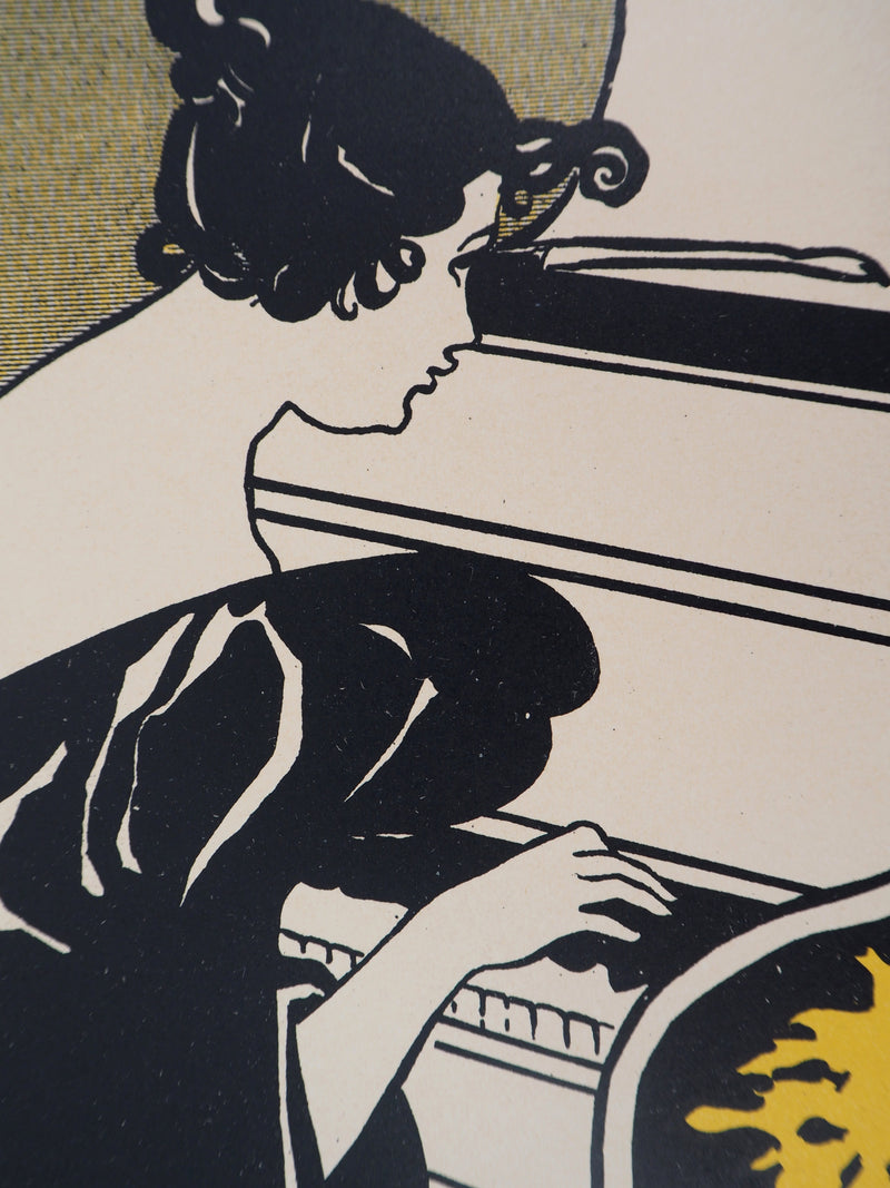 Ethel REED : Jeune fille au piano, 1897 - Affiche (détail)