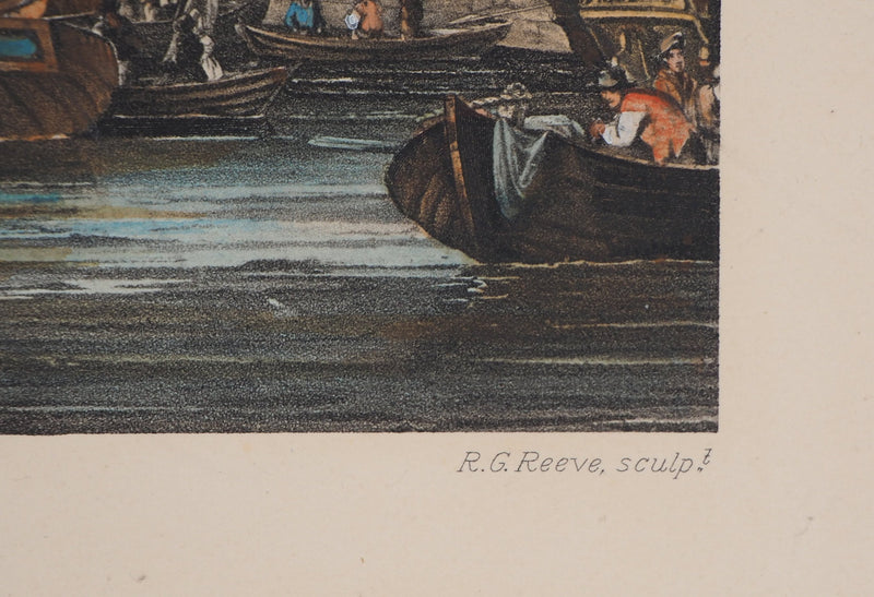 Richard Gilson REEVE : The custom house (La douane de Mer à Venise) - Gravure (détail)