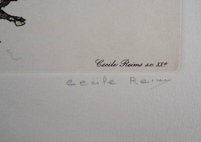 Cécile REIMS : La guerre entre le passé et le présent - Gravure (détail)