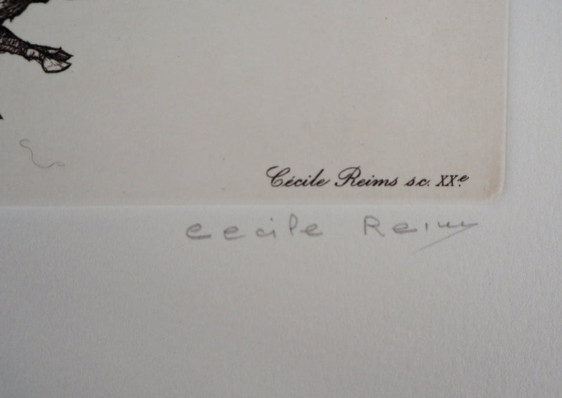 Cécile REIMS : La guerre entre le passé et le présent - Gravure (détail)