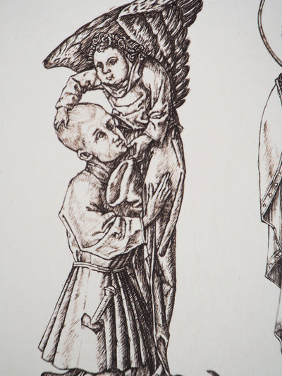Cécile REIMS : La guerre entre le passé et le présent - Gravure (détail)