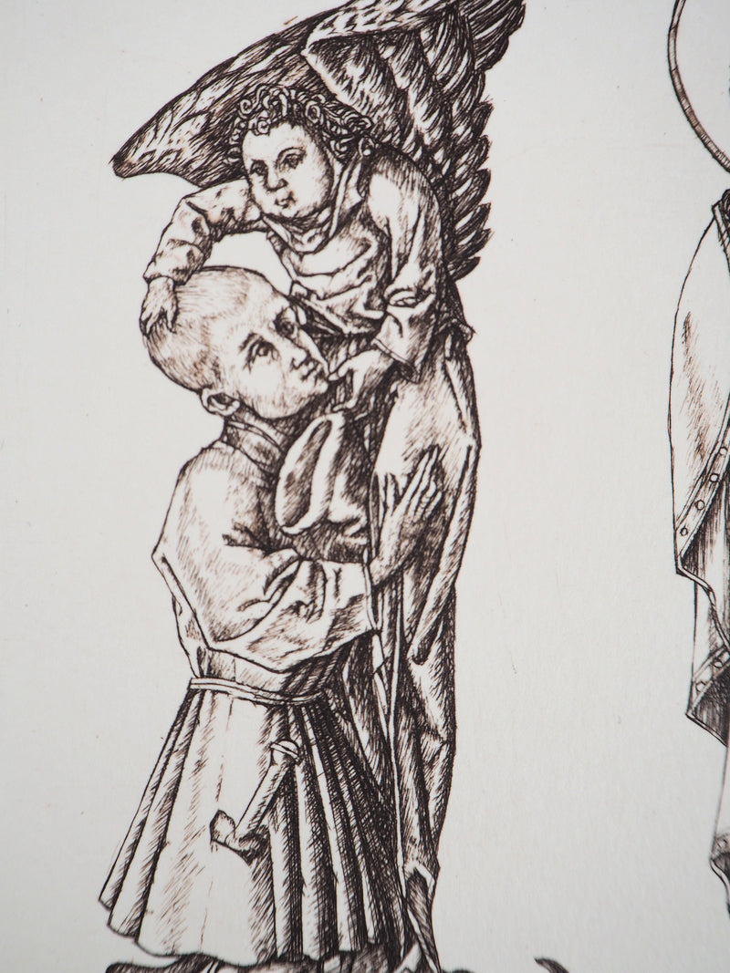 Cécile REIMS : La guerre entre le passé et le présent - Gravure (détail)
