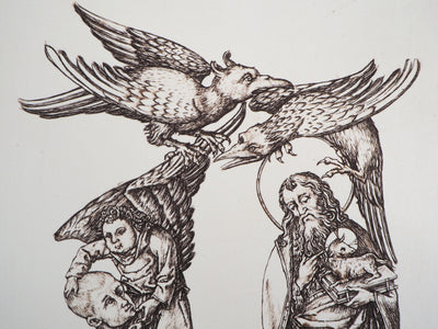 Cécile REIMS : La guerre entre le passé et le présent - Gravure (détail)