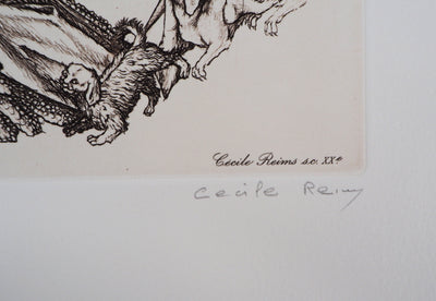 Cécile REIMS : Indulgence - Gravure (détail)