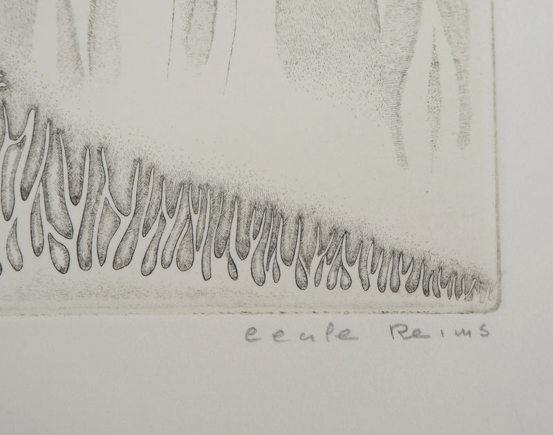 Cecile REIMS : Nature cosmique - Gravure (détail)