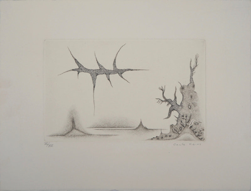 Cecile REIMS : Paysage cosmique - Gravure
