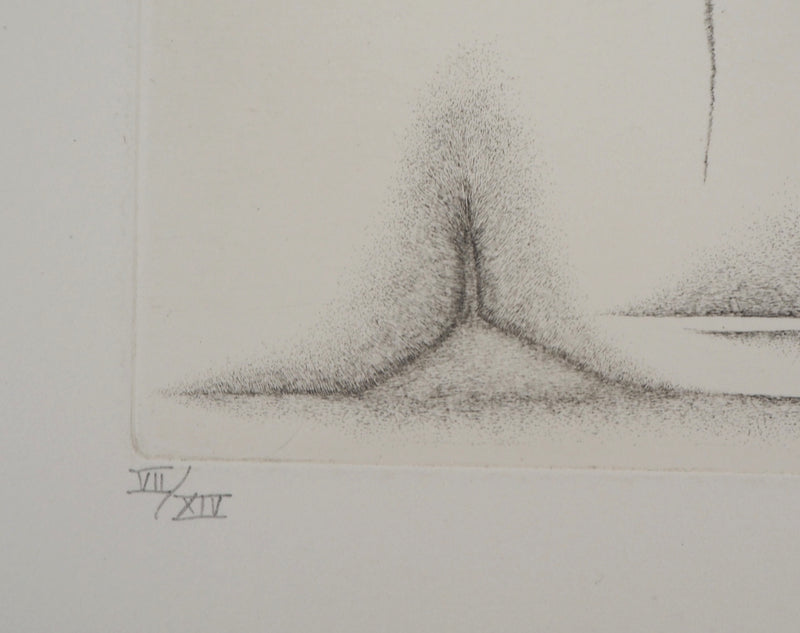 Cecile REIMS : Paysage cosmique - Gravure (détail)