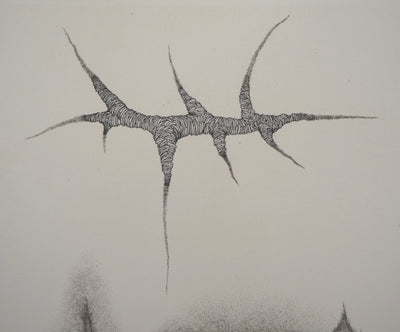 Cecile REIMS : Paysage cosmique - Gravure (détail)