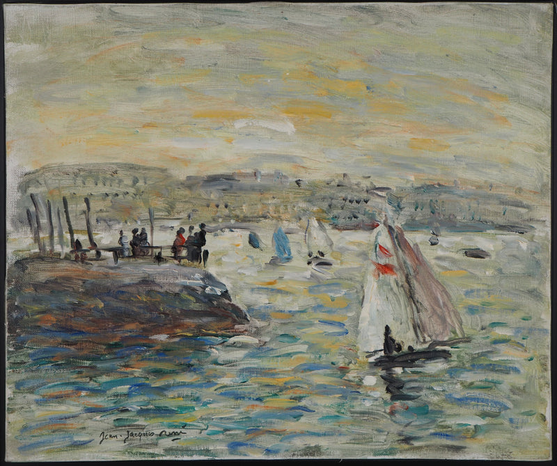 Jean Jacques RENE : Voiliers au Havre - Tableau