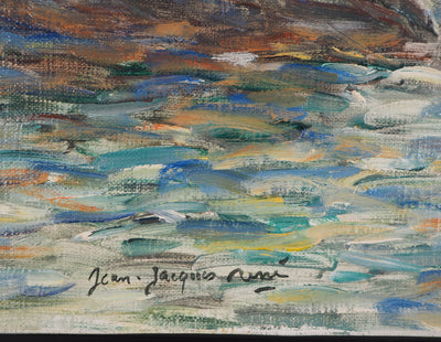 Jean Jacques RENE : Voiliers au Havre - Tableau (détail)