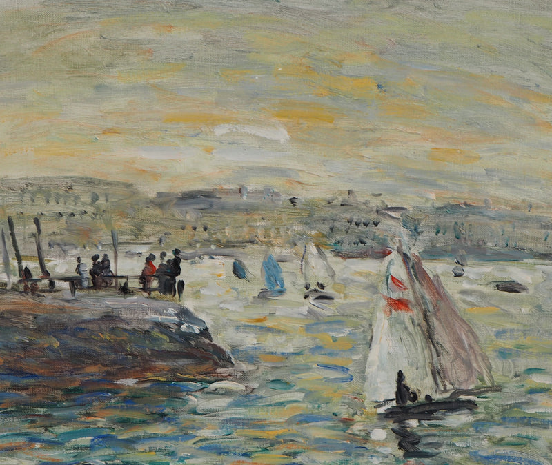 Jean Jacques RENE : Voiliers au Havre - Tableau (détail)