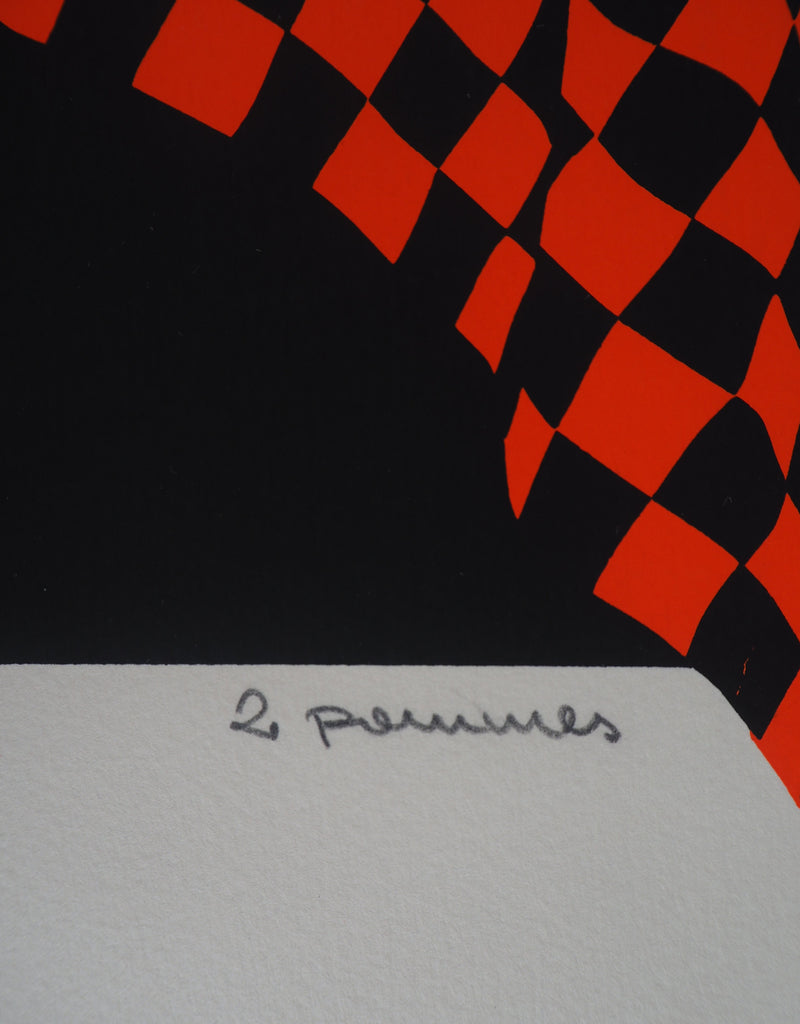 Omer RESIC : Hommage à Cézanne, Deux pommes - Lithographie (détail)