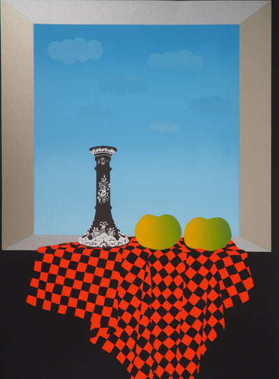 Omer RESIC : Hommage à Cézanne, Deux pommes - Lithographie (détail)