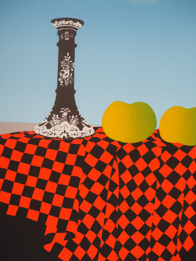 Omer RESIC : Hommage à Cézanne, Deux pommes - Lithographie (détail)