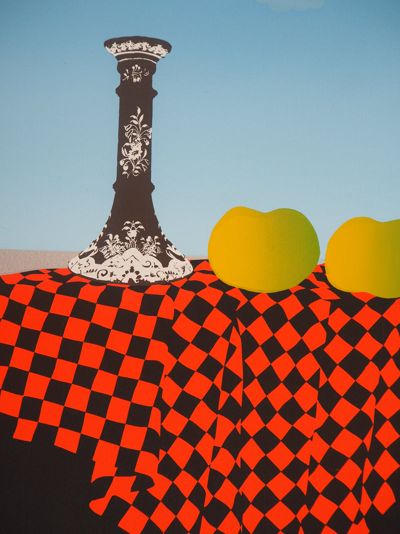 Omer RESIC : Hommage à Cézanne, Deux pommes - Lithographie (détail)