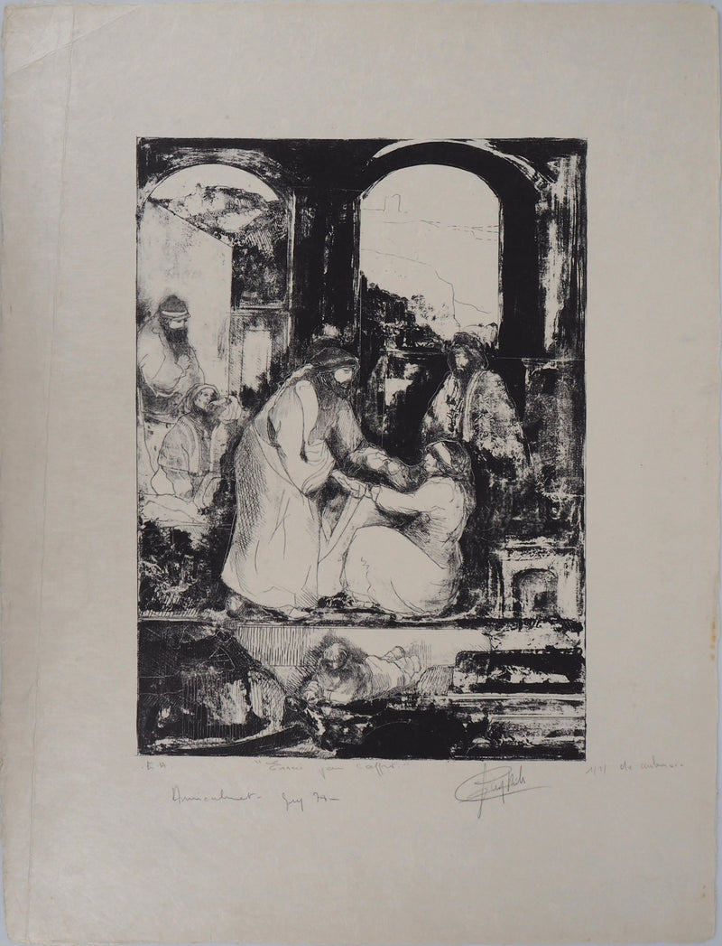 Guy RIBES : Visite - Lithographie
