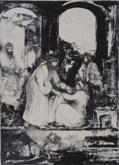 Guy RIBES : Visite - Lithographie (détail)