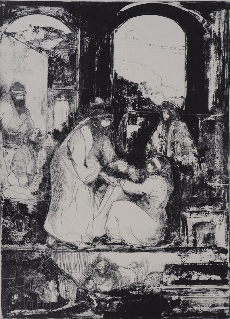 Guy RIBES : Visite - Lithographie (détail)