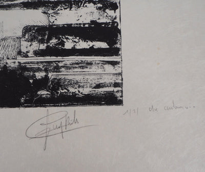 Guy RIBES : Visite - Lithographie (détail)