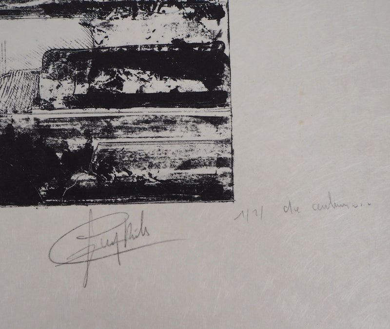 Guy RIBES : Visite - Lithographie (détail)