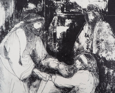Guy RIBES : Visite - Lithographie (détail)