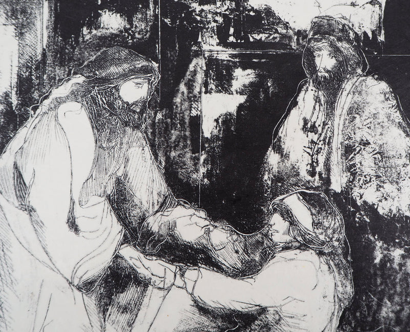 Guy RIBES : Visite - Lithographie (détail)