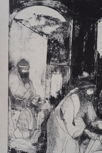 Guy RIBES : Visite - Lithographie (détail)